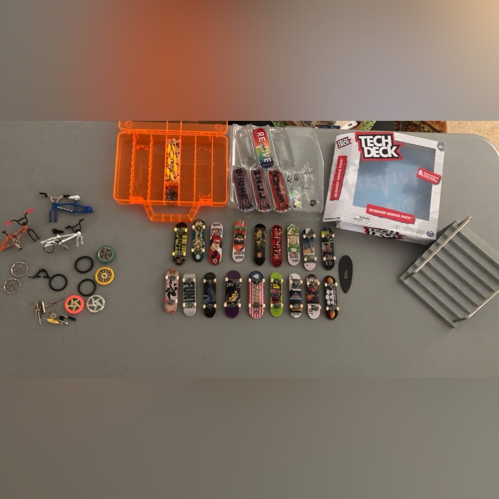 Huge Tech Deck Lot Boards Tony Hawk Rail Stairs Case BMX LOOK